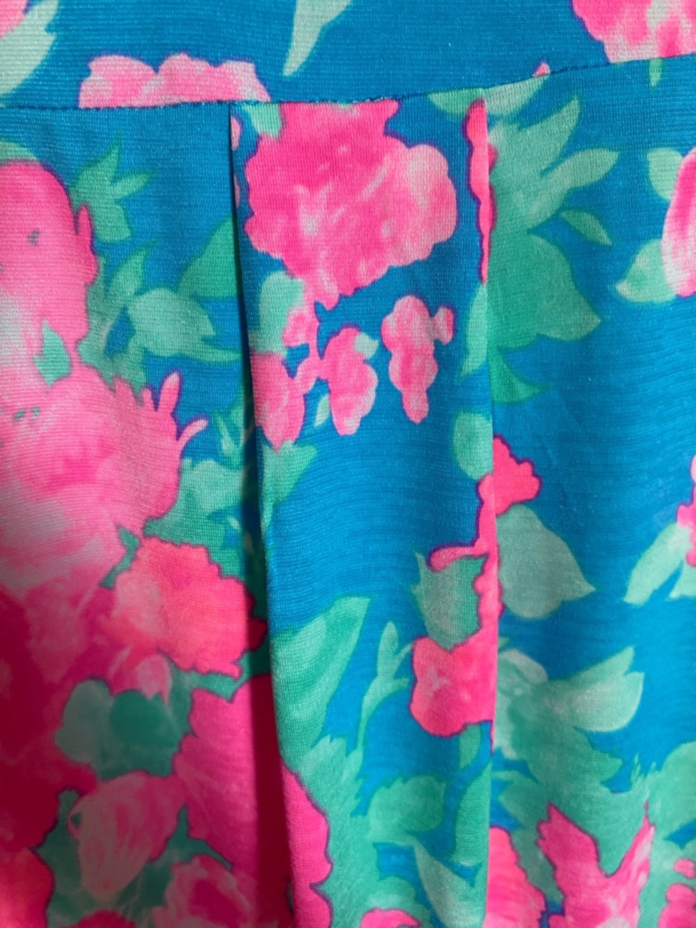 Dear Scarlett Teal Tunic with Neon Tropical Pink Floral Print - Picture 8 of 10